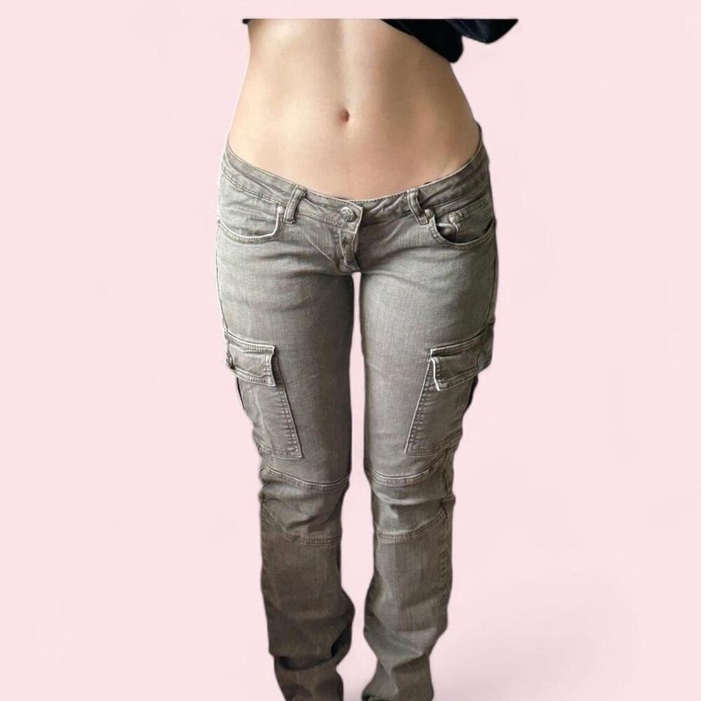 Machine nouvelle mode ultra low rise cargo skinny jeans